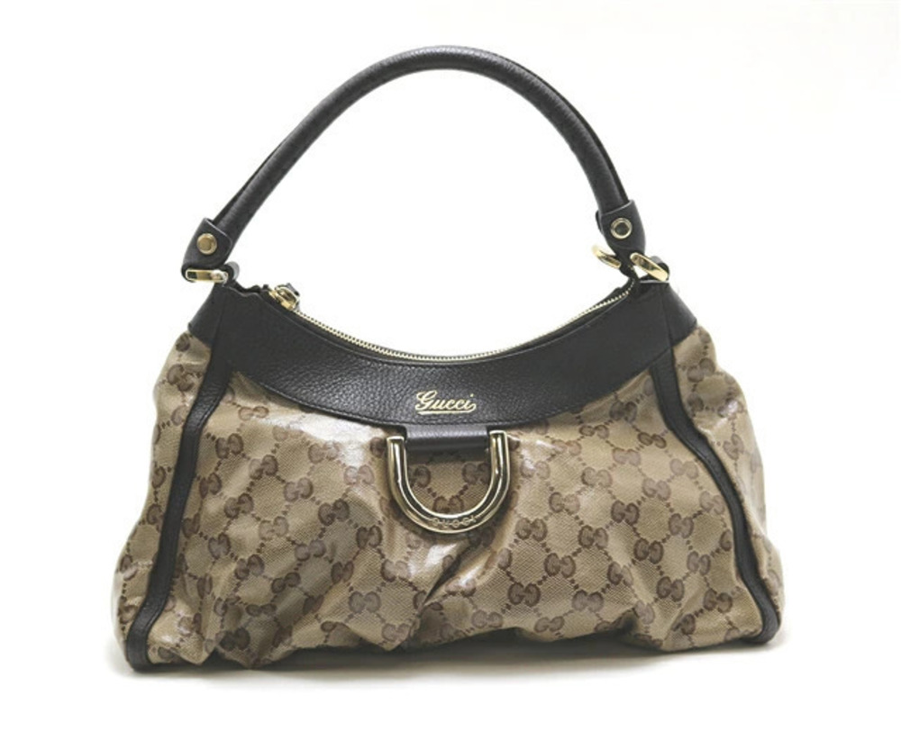 Gucci Hobo Bag Crystal GG Canvas Calfskin